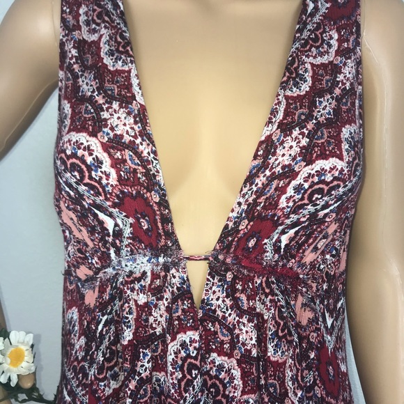 KatWalk Bohemian Plunge Sundress Dress Cover- Up - Picture 4 of 7